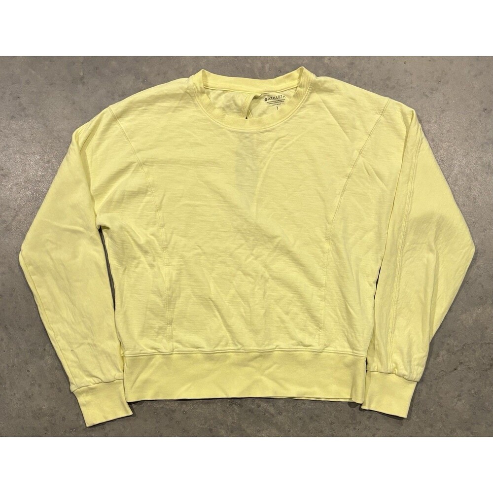 Athleta Sweatshirt Womens Small Crewneck Pullover Cozy Keyhole Back